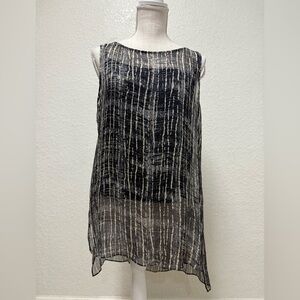 EILEEN FISHER  Black and Tan Women's Top Size Medium